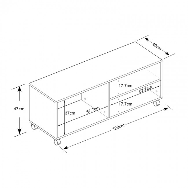 Έπιπλο τηλεόρασης Sabrina Megapap από μελαμίνη χρώμα urban oak 120x40x47εκ.