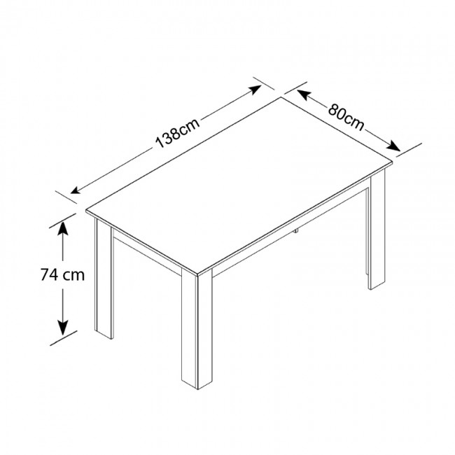 Τραπέζι Tito Megapap μελαμίνης χρώμα λευκό γκρι 138x80x74εκ.