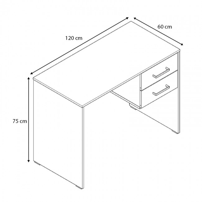 Γραφείο μελαμίνης Felman Megapap χρώμα ανθρακί 120x60x75εκ.