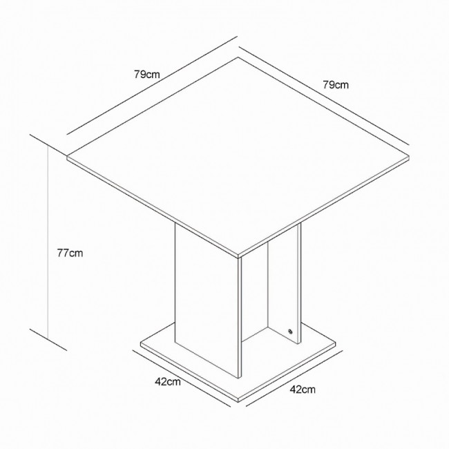 Τραπέζι Clement Megapap χρώμα ανοιχτό καρυδί 79x79x77εκ.