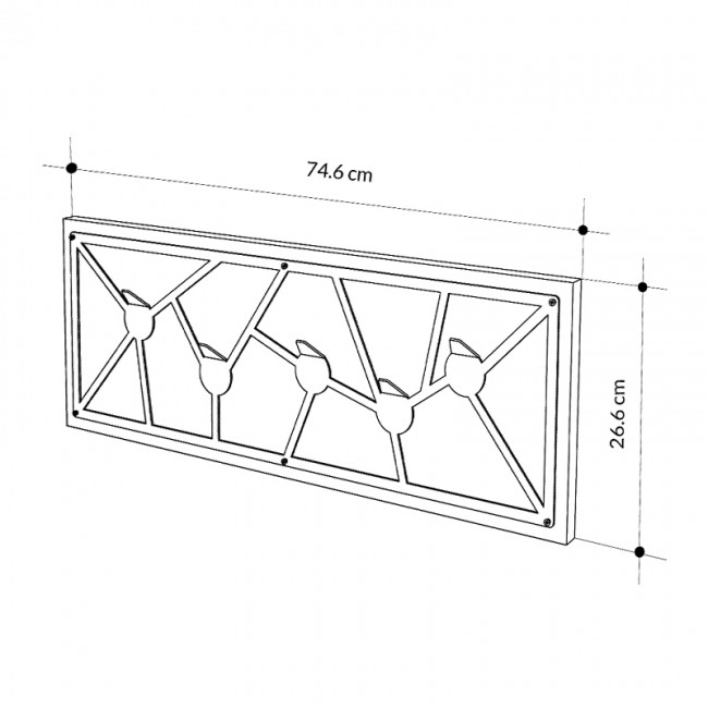 Κρεμάστρα τοίχου Trace Megapap χρώμα sapphire oak 74,6x1,8x26,6εκ.