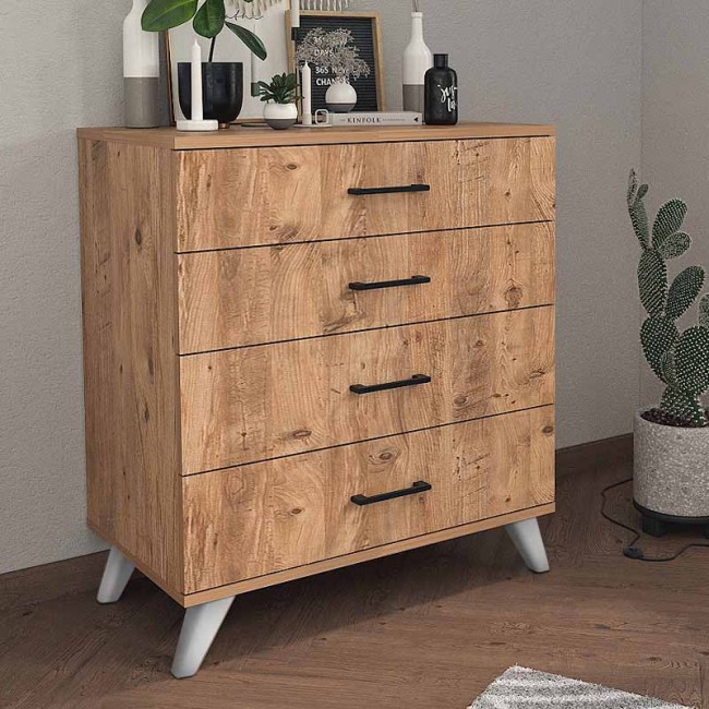 Συρταριέρα μελαμίνης Dacota Megapap χρώμα pine oak 76x44x86,4εκ.