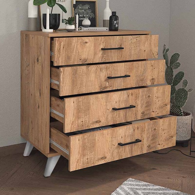 Συρταριέρα μελαμίνης Dacota Megapap χρώμα pine oak 76x44x86,4εκ.