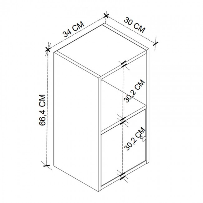 Κομοδίνο Vito Megapap χρώμα λευκό 34x30x66,4εκ.