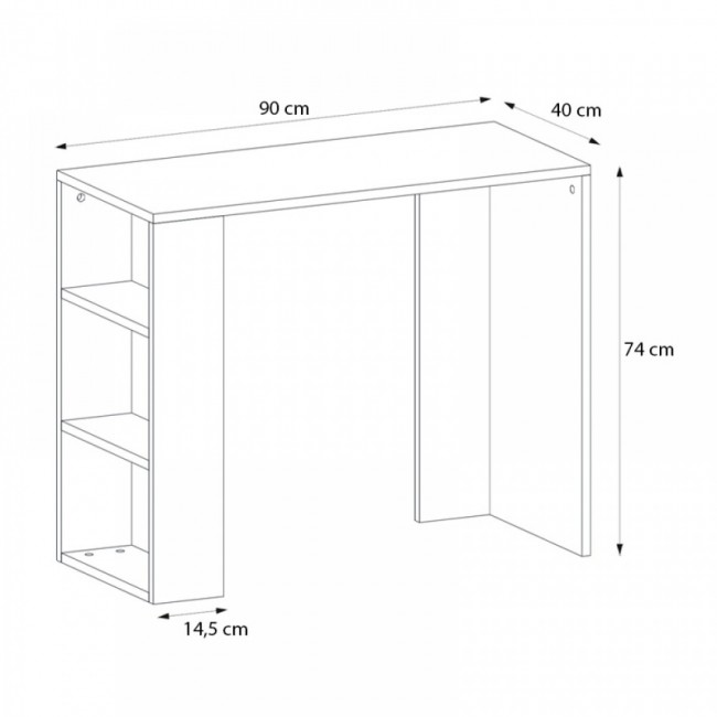 Γραφείο εργασίας Netenia Megapap χρώμα ανθρακί 90x40x74εκ.