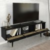 Έπιπλο τηλεόρασης Bolea Megapap χρώμα modern black 150x35x49,7 εκ.