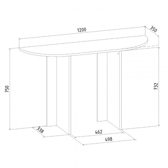 Κονσόλα Cortado Megapap χρώμα καρυδί 120x35x75εκ.