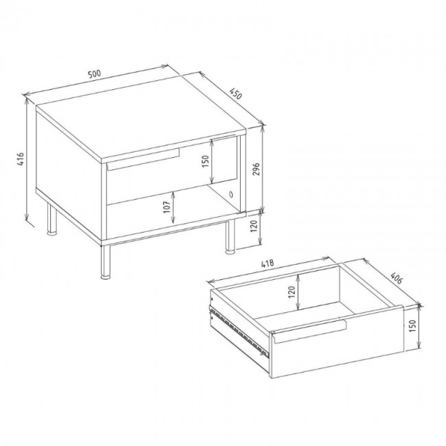 Κομοδίνο Suzy Megapap χρώμα sepet oak 50x45x41,6εκ.