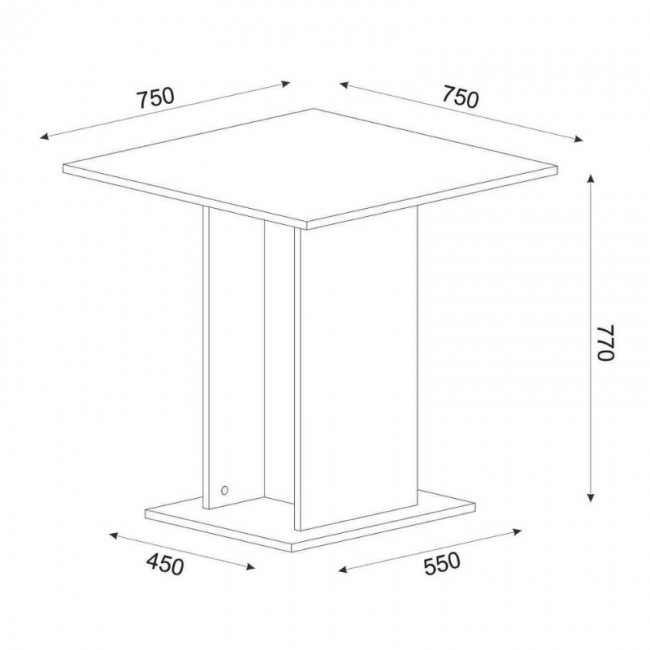 Τραπέζι Allos Megapap χρώμα sapphire oak 75x75x77εκ.