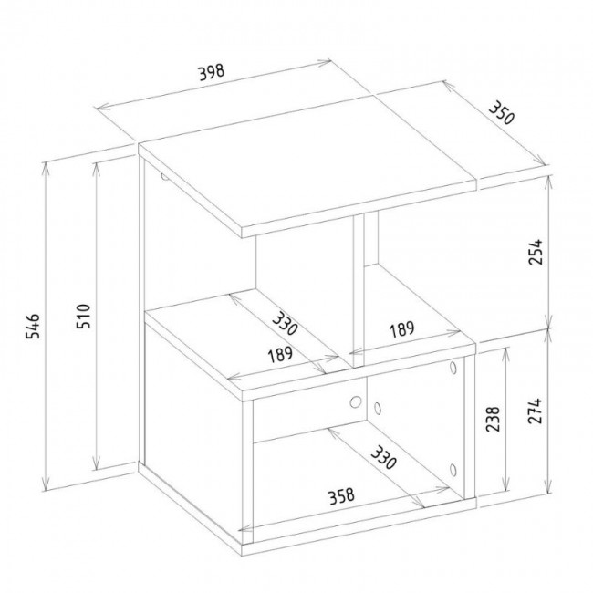 Κομοδίνο Entiero Megapap χρώμα sapphire oak 39,8x35x54,6εκ.