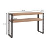 Κονσόλα Atlas Megapap μεταλλική - μελαμίνης χρώμα atlantic pine 140x35x80εκ.