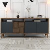 Μπουφές Milan Megapap χρώμα καρυδί - ανθρακί 180x35x78,6εκ.