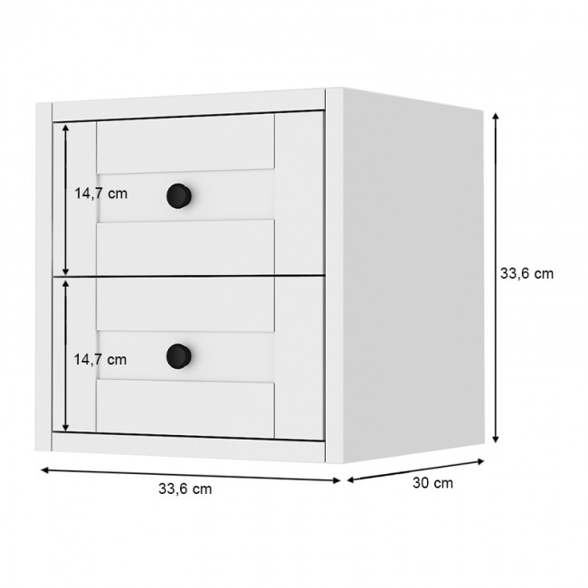 Κομοδίνο επιτοίχιο Felix Megapap χρώμα λευκό 33,6x30x33,6εκ.