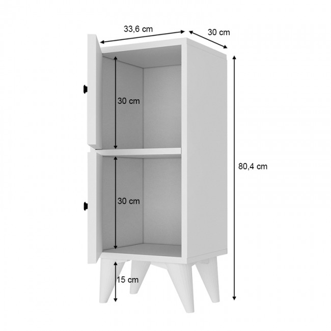 Κομοδίνο Felix Megapap χρώμα λευκό 33,6x30x80,4εκ.