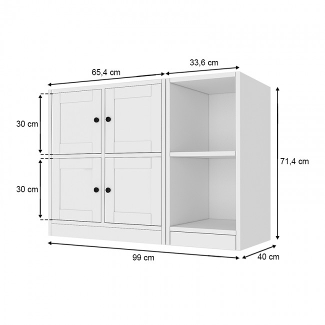 Παπουτσοθήκη - Ντουλάπι Felix Megapap χρώμα λευκό 99x40x71,4εκ.