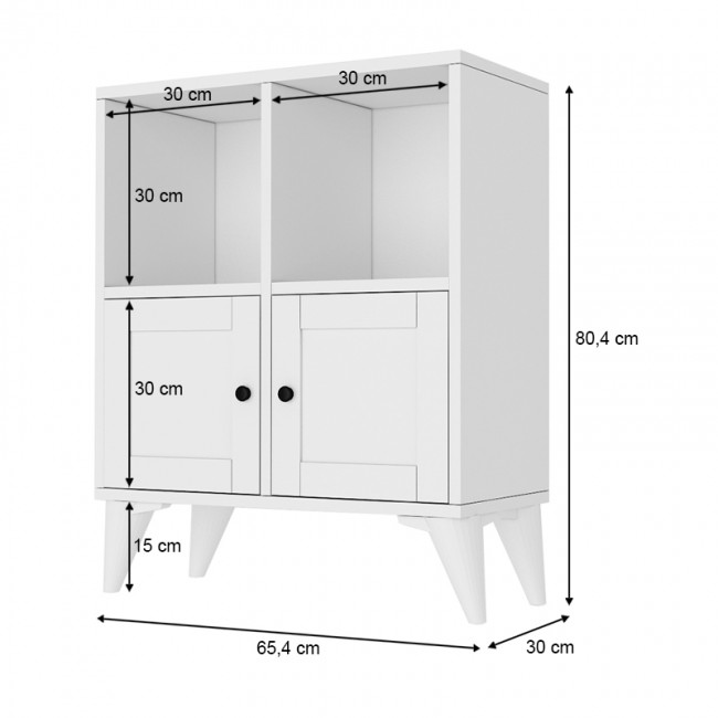 Κονσόλα - Ντουλάπι Felix Megapap χρώμα λευκό 65,4x30x80,4εκ.