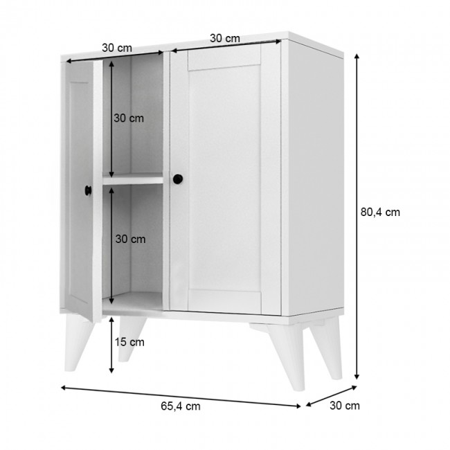 Κονσόλα - Ντουλάπι Felix Megapap χρώμα λευκό 65,4x30x80,4εκ.