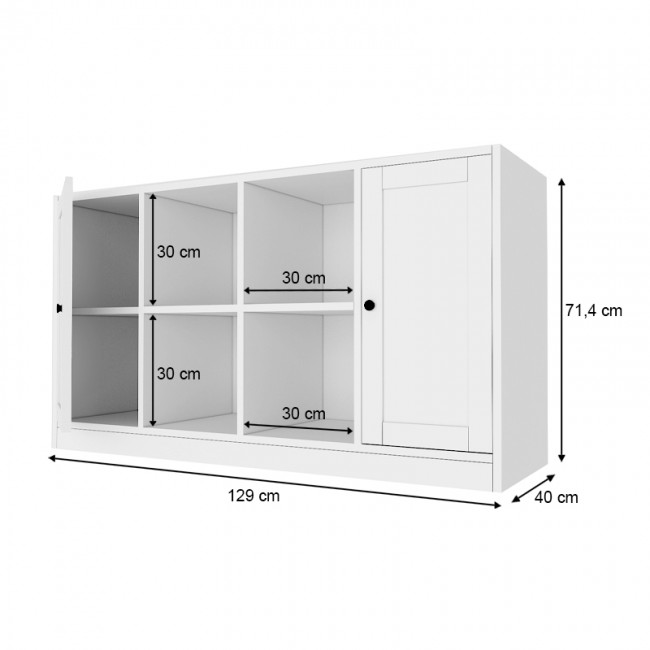 Μπουφές Felix Megapap χρώμα λευκό 129x40x71,4εκ.