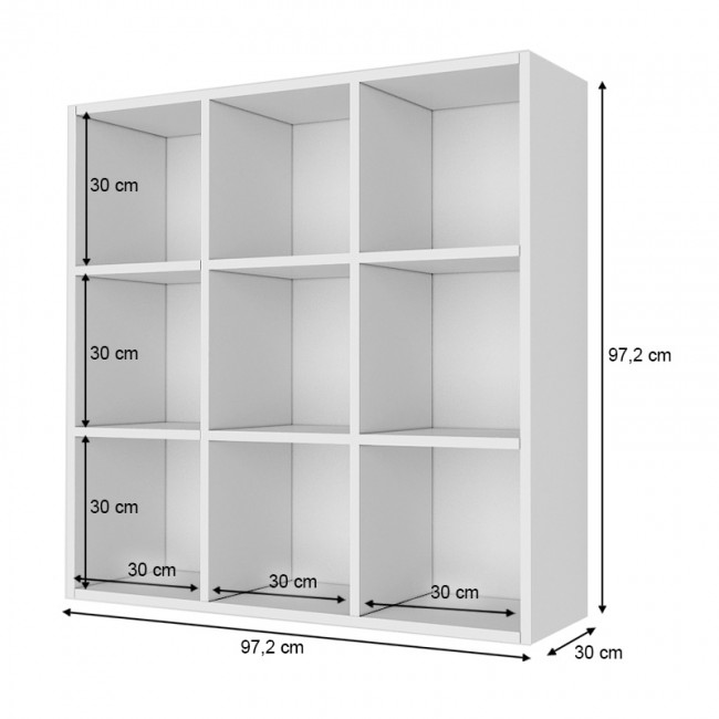 Βιβλιοθήκη Oliver Megapap χρώμα λευκό 97,2x30x97,2εκ.