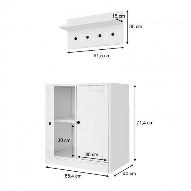 Έπιπλο εισόδου Felix Megapap χρώμα λευκό 65,4x40x71,4εκ.