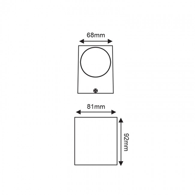 Απλίκα τοίχου IP65 35W αλουμινίου χρώμα γκρι 6,8x8,1x9,2εκ.