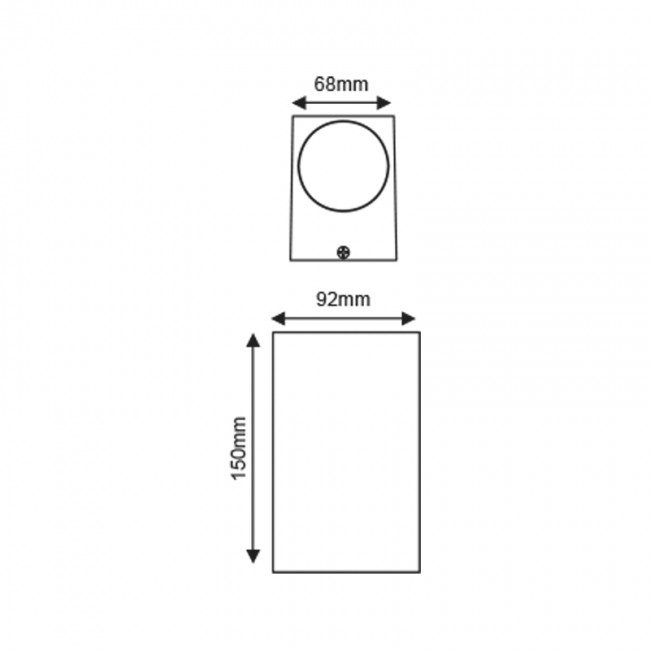 Απλίκα τοίχου IP65 2x35W αλουμινίου χρώμα γκρι 6,8x9,2x15εκ.