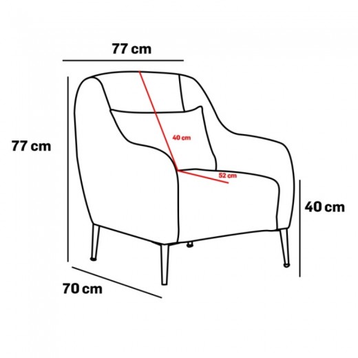 Πολυθρόνα Simena Megapap υφασμάτινη χρώμα μπεζ 77x70x77εκ.