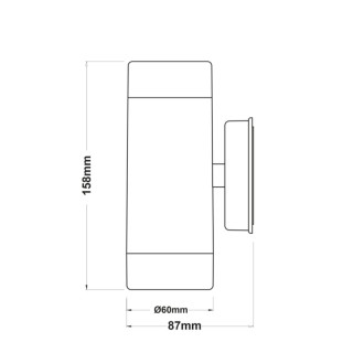 Απλίκα τοίχου LED Up/Down IP65 2x3W χρώμα μαύρο 6x8,7x15,8εκ.