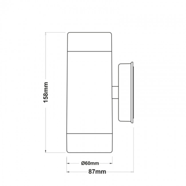 Απλίκα τοίχου LED Up/Down IP65 2x3W χρώμα μαύρο 6x8,7x15,8εκ.