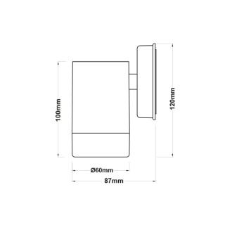 Απλίκα τοίχου LED IP65 3W χρώμα μαύρο 6x8,7x12εκ.