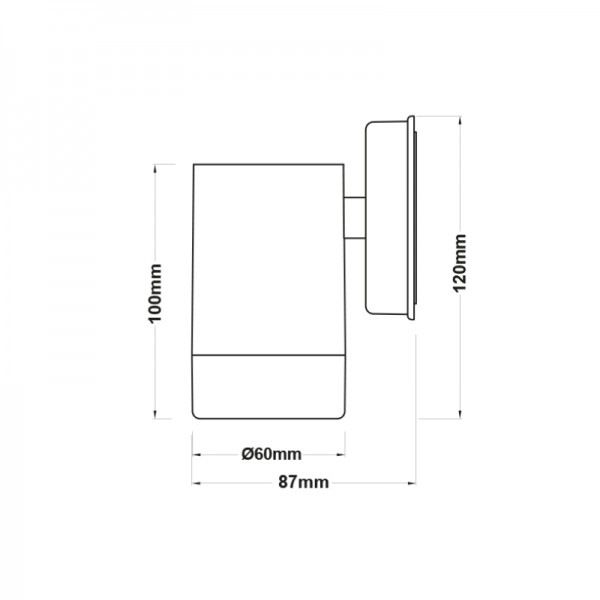 Απλίκα τοίχου LED IP65 3W χρώμα μαύρο 6x8,7x12εκ.