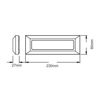 Πλαφονιέρα LED IP65 4W χρώμα γκρι 23x2,7x8εκ.