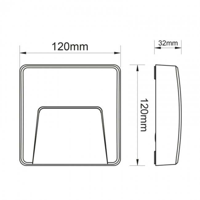 Απλίκα τοίχου LED IP65 3W χρώμα λευκό 12x3,2x12εκ.