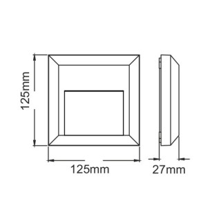 Απλίκα τοίχου LED IP65 2W χρώμα γκρι 12,5x2,8x12,5εκ.