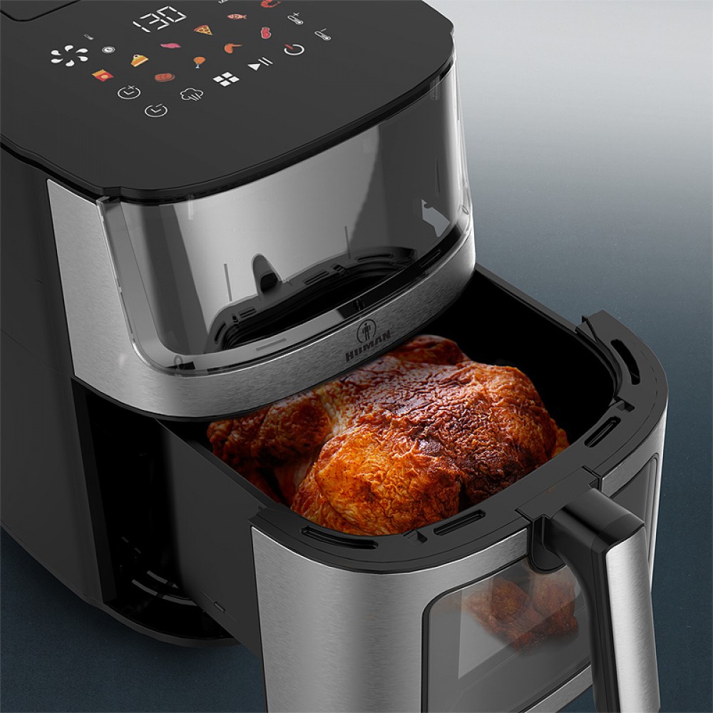 Φριτέζα αέρος - AirFryer Human TTAF-760AZTT με αποσπώμενο κάδο και λειτουργία ατμού 8L 1800W