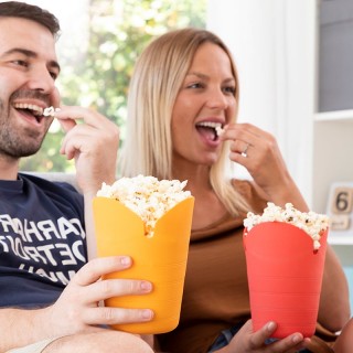 Μηχανή Pop Corn σετ 2 τμχ Popbox InnovaGoods V0103138 χρώμα πορτοκαλί - κόκκινο 13x13x17εκ.