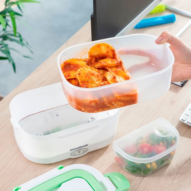 Ηλεκτρικό τάπερ - lunch box Innovagoods V0103375 χρώμα λευκό - πράσινο 24x16,5x10,5εκ.