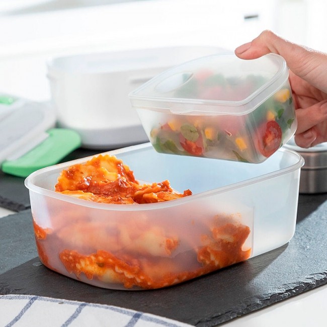 Ηλεκτρικό τάπερ - lunch box Innovagoods V0103375 χρώμα λευκό - πράσινο 24x16,5x10,5εκ.