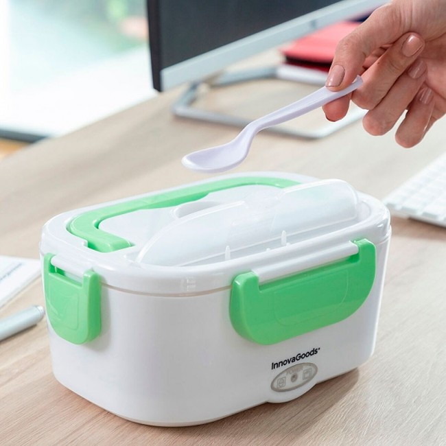 Ηλεκτρικό τάπερ - lunch box Innovagoods V0103375 χρώμα λευκό - πράσινο 24x16,5x10,5εκ.