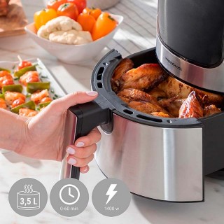 Φριτέζα αέρος - AirFryer Fryinn Innovagoods V0103715 με αποσπώμενο κάδο 3,5lt χρώμα μαύρο - ασημί 1400W