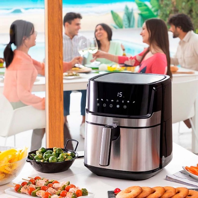 Φριτέζα αέρος - AirFryer Fryinn Pro Innovagoods V0103716 με αποσπώμενο κάδο 5,5lt χρώμα μαύρο - ασημί 1700W