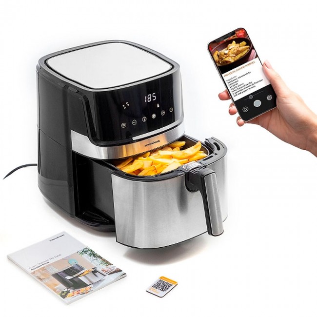 Φριτέζα αέρος - AirFryer Fryinn Pro Innovagoods V0103716 με αποσπώμενο κάδο 5,5lt χρώμα μαύρο - ασημί 1700W