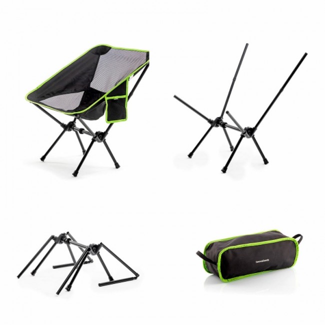 Καρέκλα camping πτυσσόμενη Folstul Innovagoods V0103860 χρώμα μαύρο 58x52,5x64εκ.