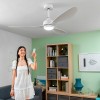 Ανεμιστήρας οροφής με LED και 3 πτερύγια Flaled InnovaGoods V0103873 Ø132 χρώμα λευκό 36W