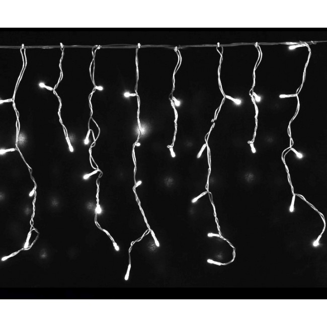 500 Λαμπάκια LED Ψυχρό Λευκό Επεκτάσιμα , Βροχή, Διαφανές Καλώδιο Ρεύματος 1m x 60cm TnS