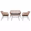 ΣΕΤ ΣΑΛΟΝΙ 4ΤΜΧ ALLEGRA HM5460 ΜΕΤΑΛΛΟ & WICKER ΣΕ ΜΠΕΖ ΧΡΩΜΑ